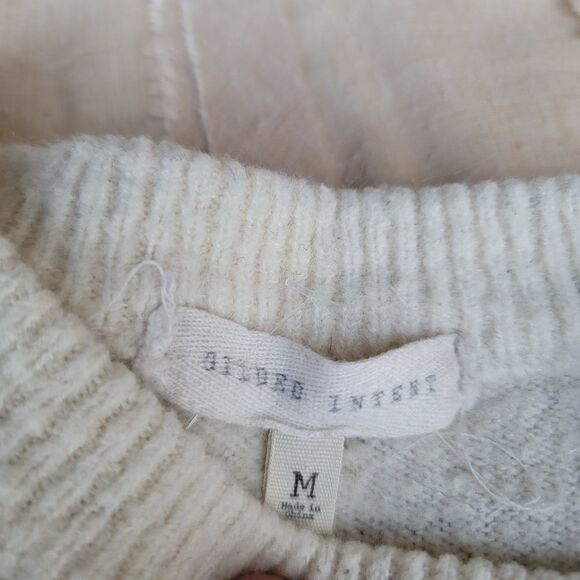 Gilded Intent Cream and Black Crew Neck Boyfriend Sweater - Picture 5 of 6